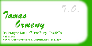 tamas ormeny business card